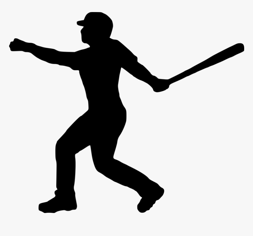 Silhouette Clipart Baseball - Silhouette Baseball Swing Clipart, HD Png Download, Free Download
