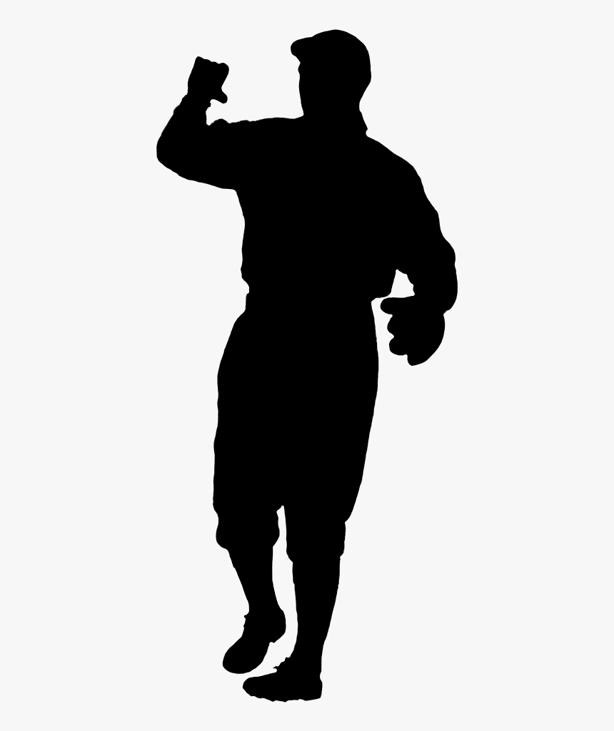 Silhouette Baseball Player - Baseball Standing Player Png, Transparent Png, Free Download