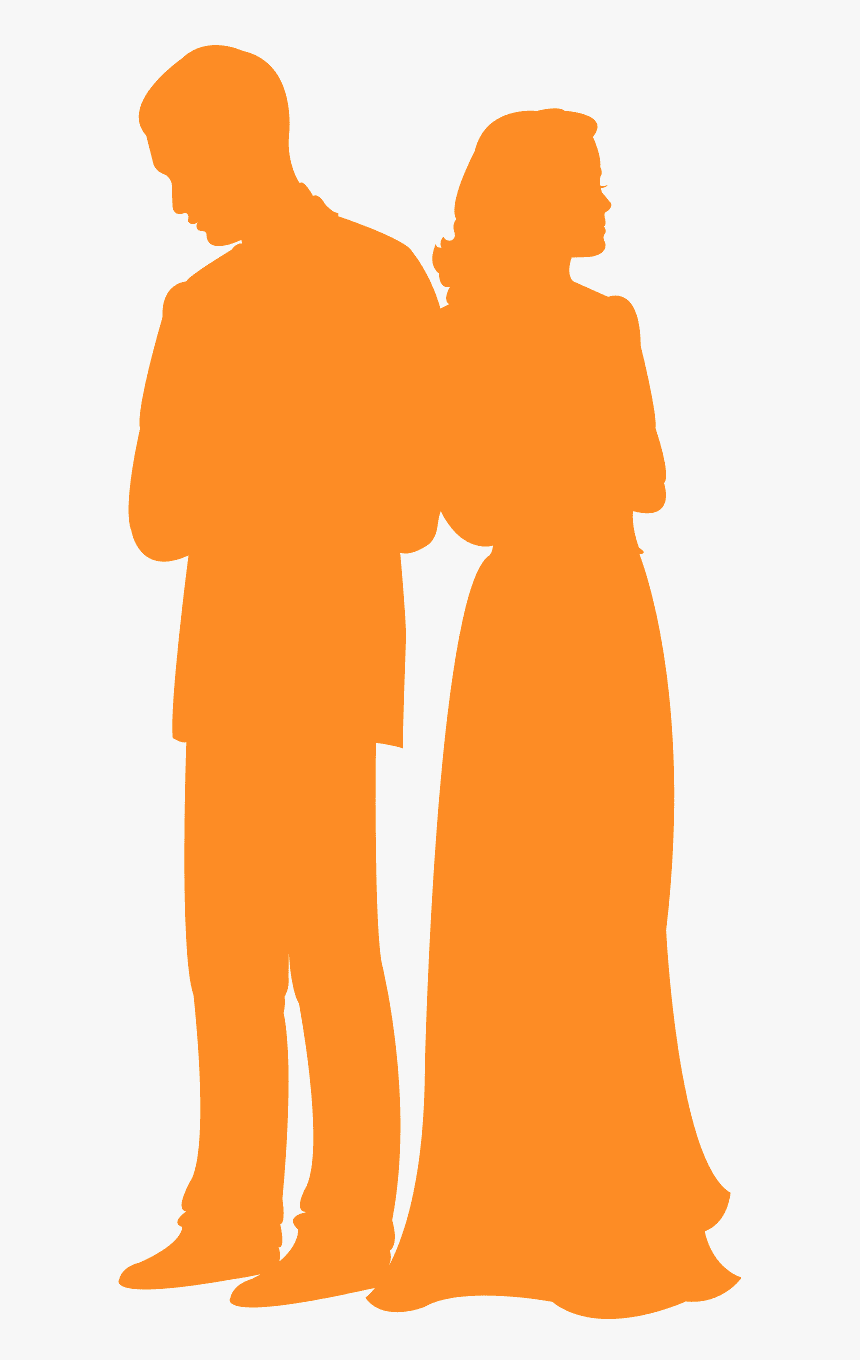 Man And Woman Back To Back Silhouette, HD Png Download, Free Download