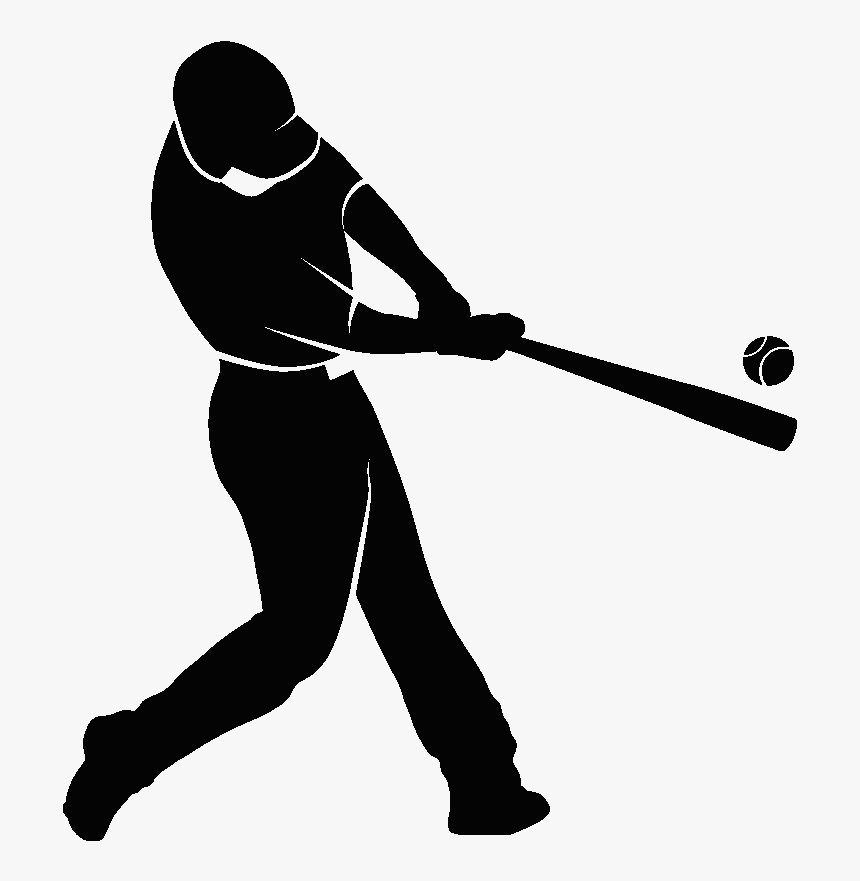 Baseball Bats Home Run Baseball Player Stencil - Baseball Stencil, HD Png Download, Free Download