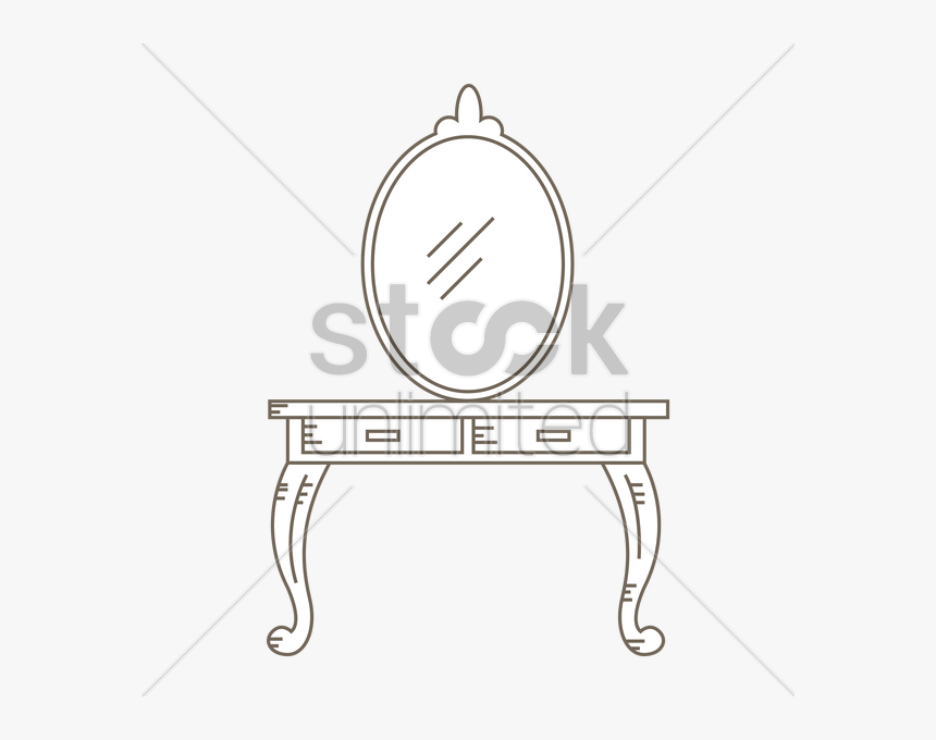 Dressing Table With Mirror Vector Image - Variable Cycle Three-stroke Engine, HD Png Download, Free Download