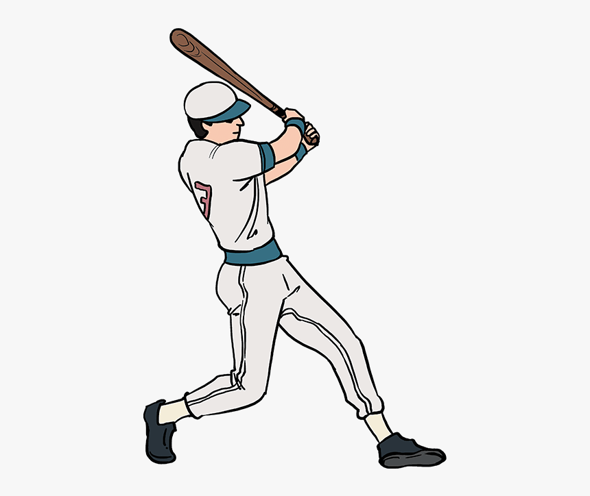 Drawing Sport Baseball - Easy Drawings Of Baseball Players, HD Png Download, Free Download