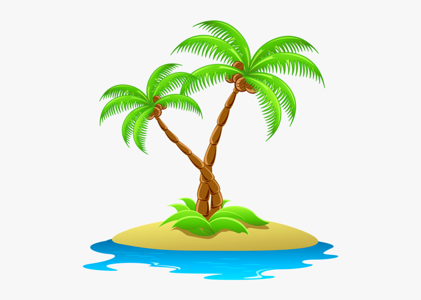 Beach Coconut Tree Png - Palm Tree Island Clip Art, Transparent Png, Free Download