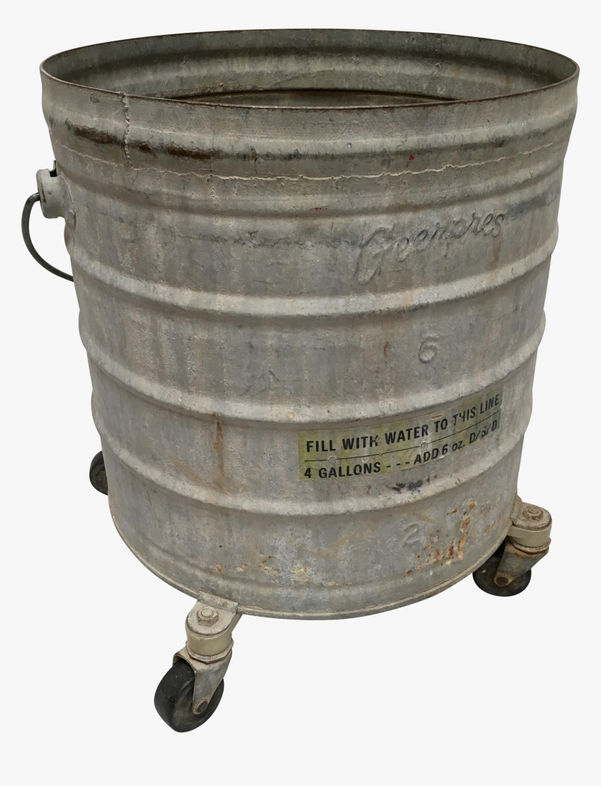 Galvanized Mop Bucket On Wheels, HD Png Download, Free Download