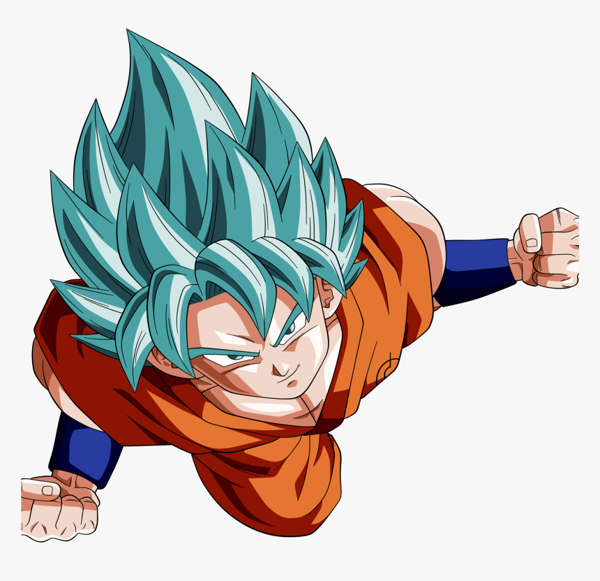 Goku Ssjg - Dragon Ball Z Characters Blue Hair, HD Png Download, Free Download