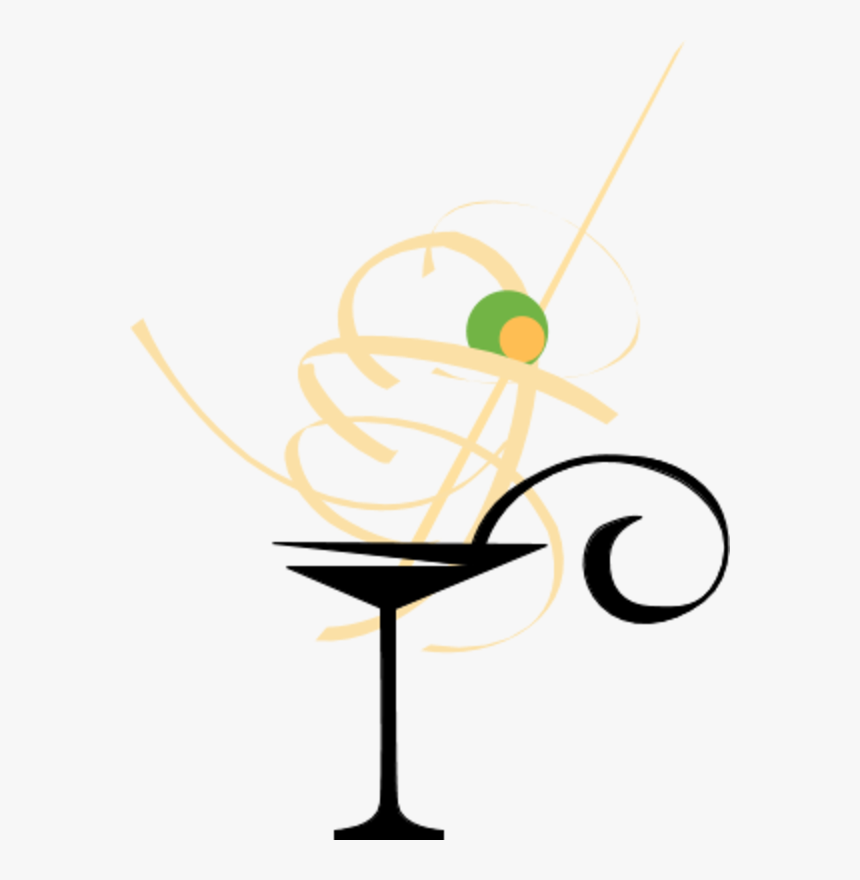 Martini Drink In A Fancy Glass With Olive - Martini Glass Clip Art, HD Png Download, Free Download