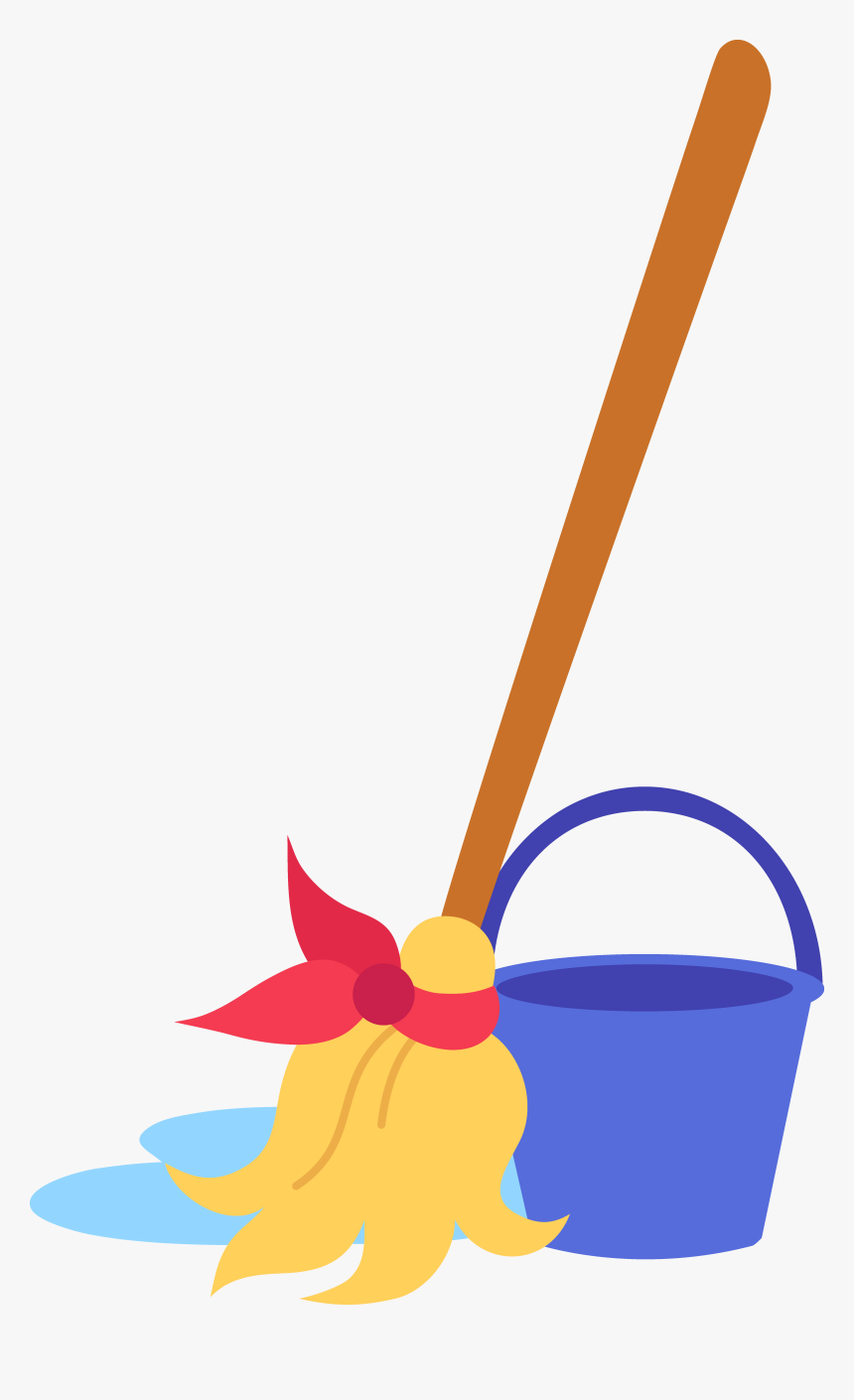 Mop And Bucket Vector - Mop And Bucket Cartoon, HD Png Download, Free Download