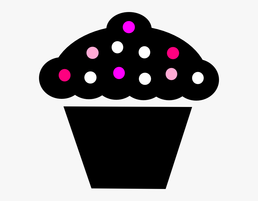 Transparent Black Dots Clipart - Cupcake Clipart Black, HD Png Download, Free Download