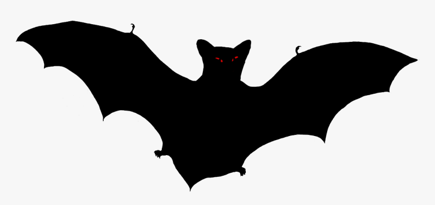 Scary Halloween Bat Silhouette - Clipart Scary Bat Png, Transparent Png, Free Download