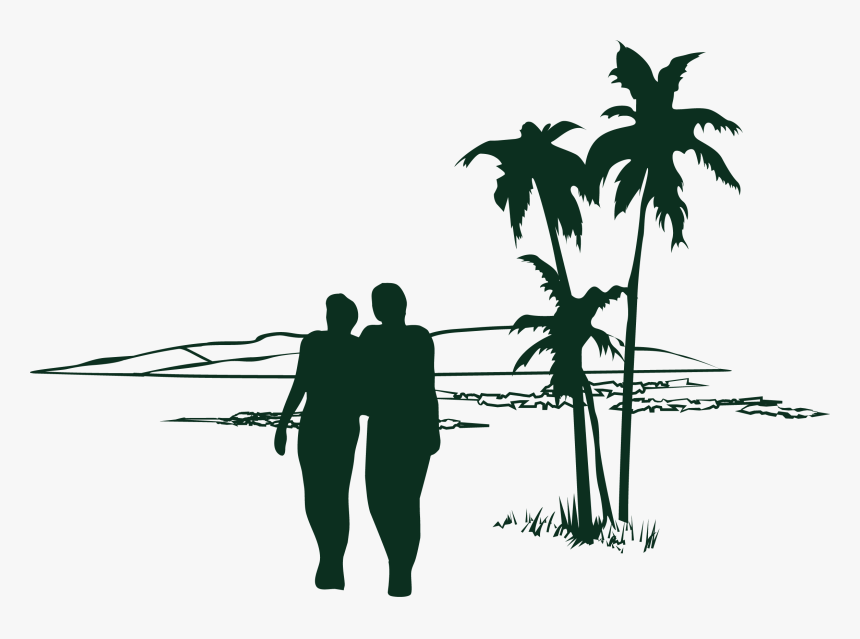 T-shirt Tree Coconut - Png Beach Model Silhouette, Transparent Png, Free Download