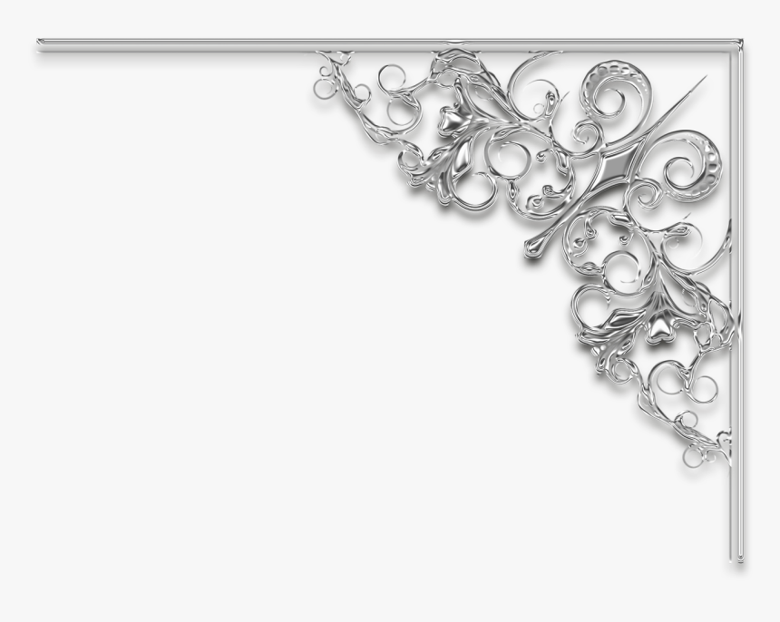 Wedding, Corner, Frame, Divider, Silver, Filigree - Corner Frame Png Silver, Transparent Png, Free Download