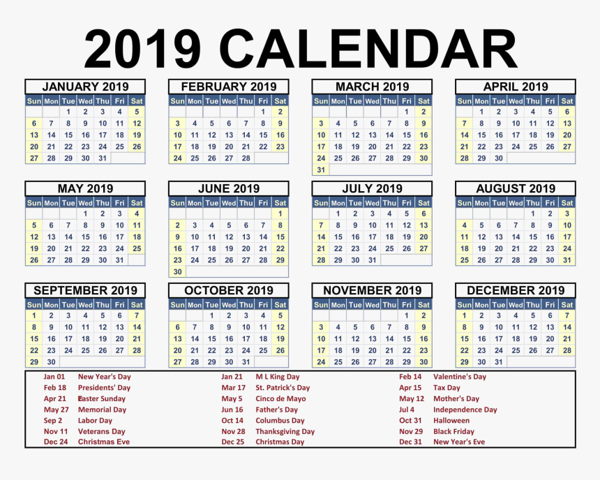 2019 Indian Calendar - Saudi Islamic Calendar 2019, HD Png Download, Free Download