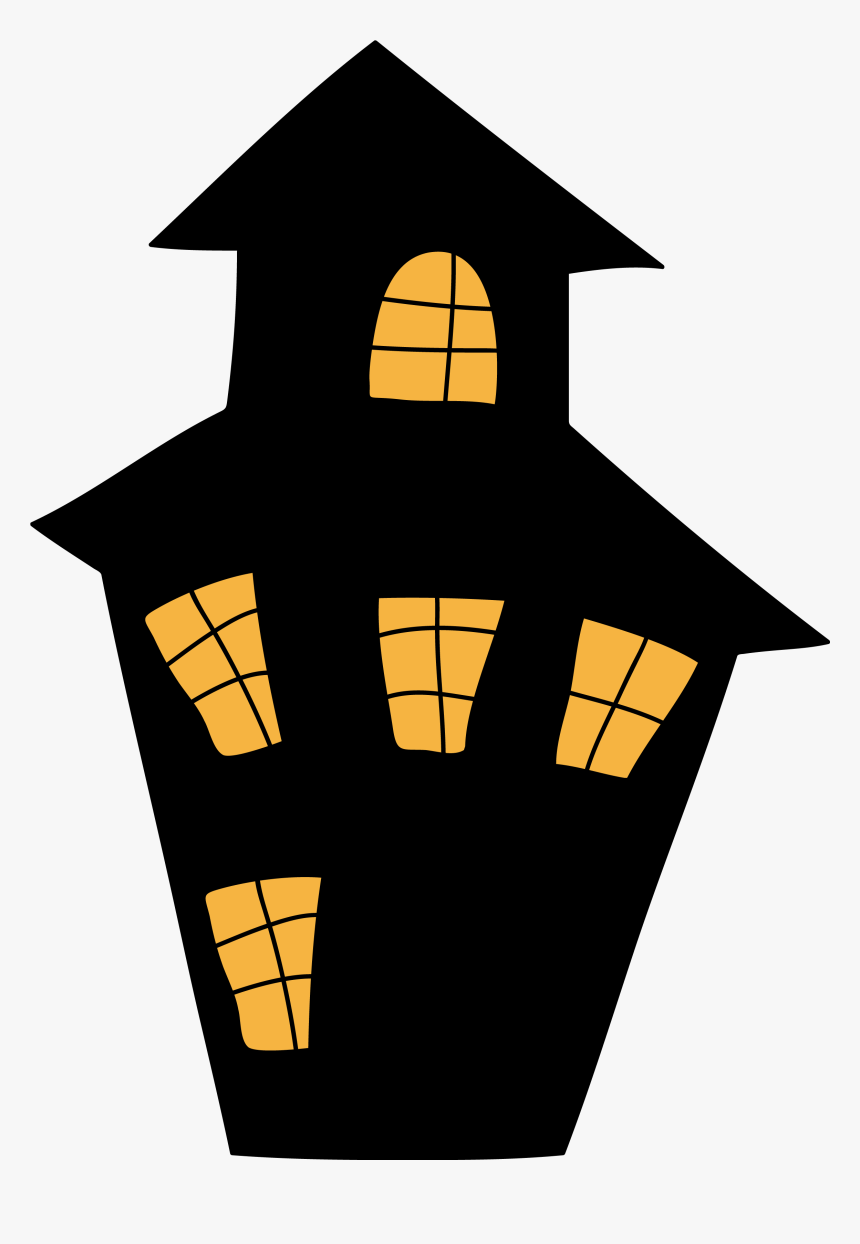 Haunted House Clipart Png - Black Halloween House Cartoon, Transparent Png, Free Download