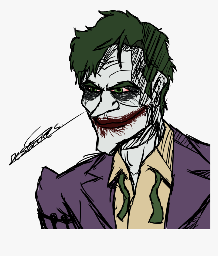 Drawing Joker Huge Freebie Download For Powerpoint - Joker Smile Comparison, HD Png Download, Free Download
