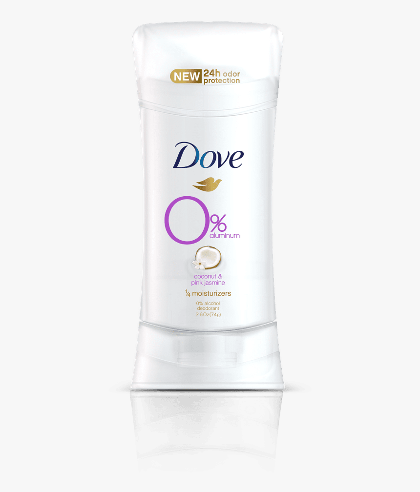 Dove 0% Aluminum Deodorant In Coconut And Pink Jasmine - Dove 0 Aluminum Deodorant, HD Png Download, Free Download