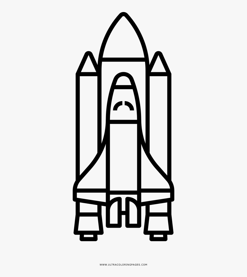 Nave-espacial Coloring Page - Spaceship Clipart Black And White, HD Png Download, Free Download