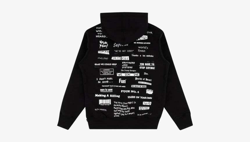 Supreme Stop Crying Hoodie "fw - Supreme Stop Crying Hoodie, HD Png Download, Free Download