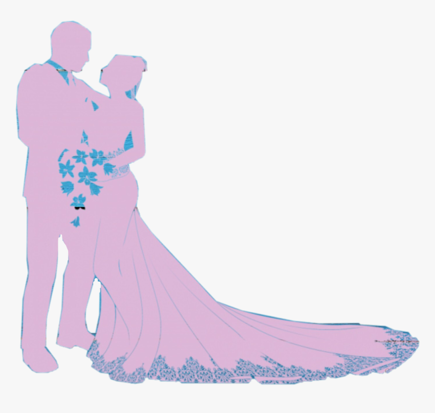 #pink #blue #married #wedding #bride #groom #couple - Romance, HD Png Download, Free Download