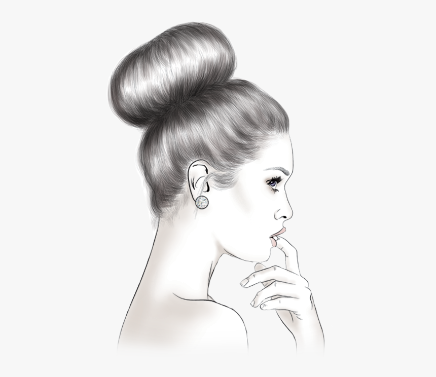 Connoisseur - Fashion Illustration Hair Bun, HD Png Download, Free Download