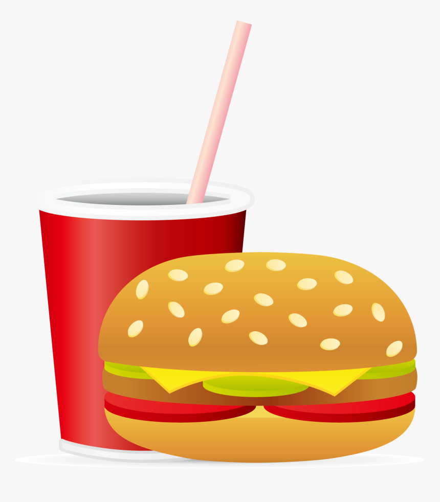 Soft Drink Hamburger Fast Food Junk Food French Fries - Fast Food Vector, HD Png Download, Free Download