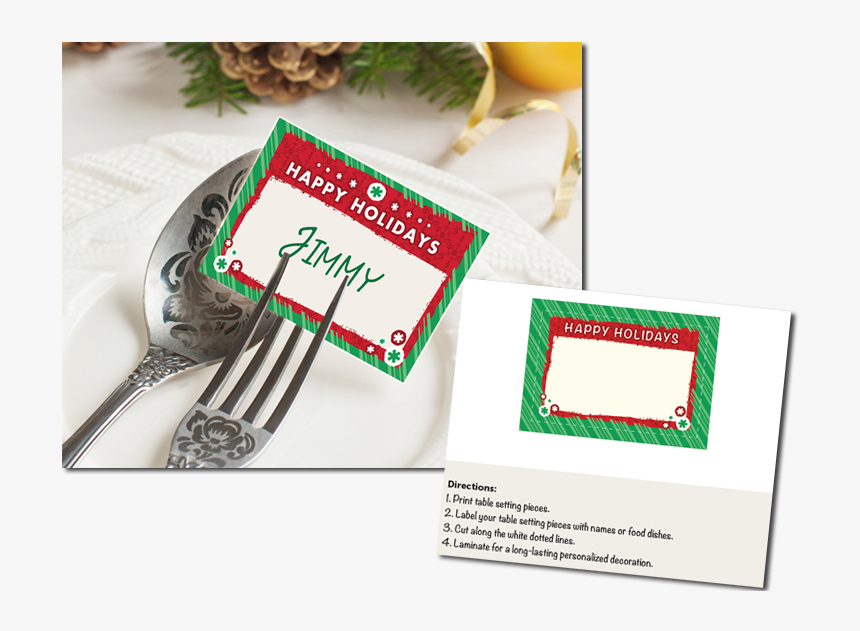 Christmas Table Place Cards - Paper, HD Png Download, Free Download