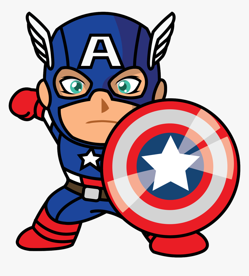 Infant United America States Cuteness Captain Cartoon - Baby Captain America Cartoon, HD Png Download, Free Download