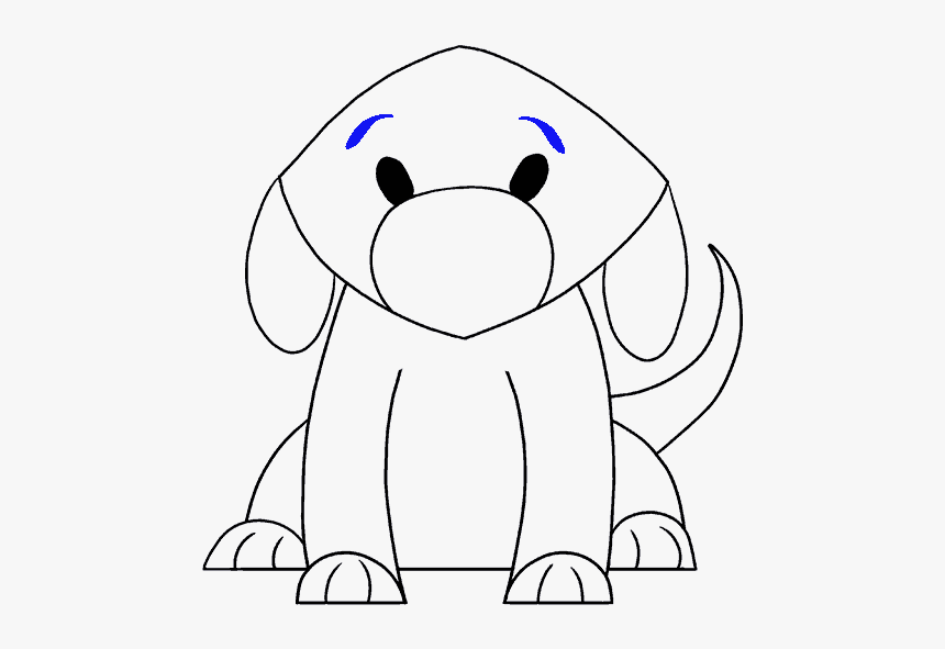 How To Draw Simple Dog - Drawing, HD Png Download, Free Download