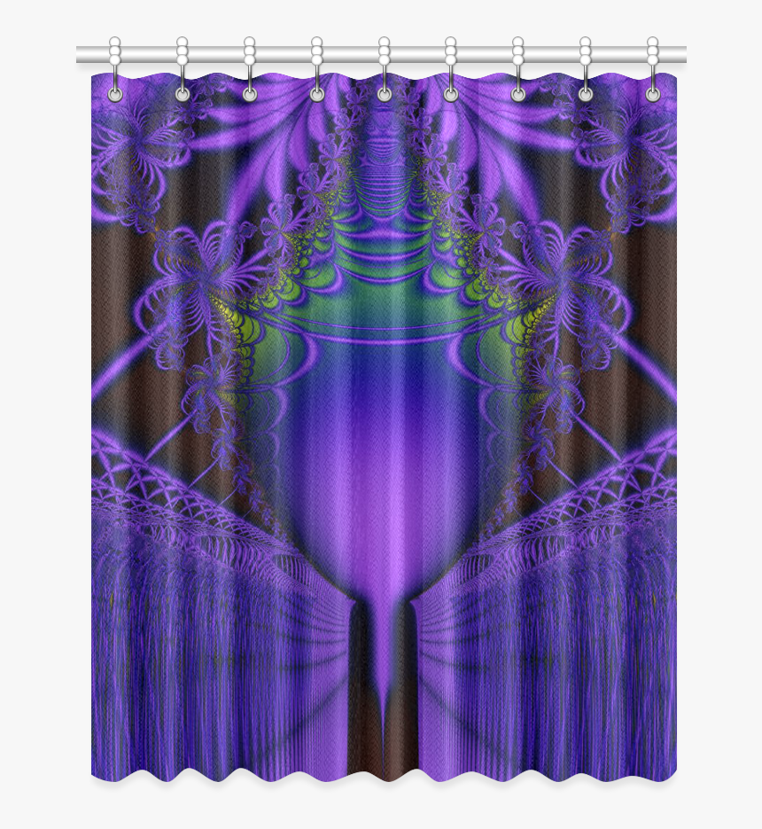 Fractal Lace And Shield Purple And Blue Window Curtain - Curtain, HD Png Download, Free Download
