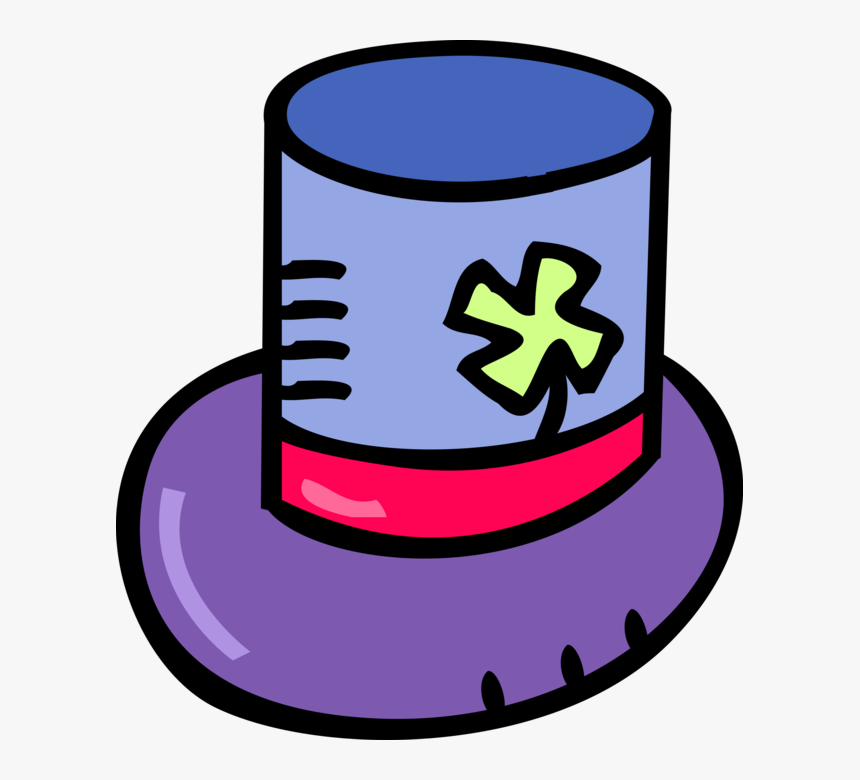 Vector Illustration Of Top Hat With Four-leaf Clover, HD Png Download, Free Download