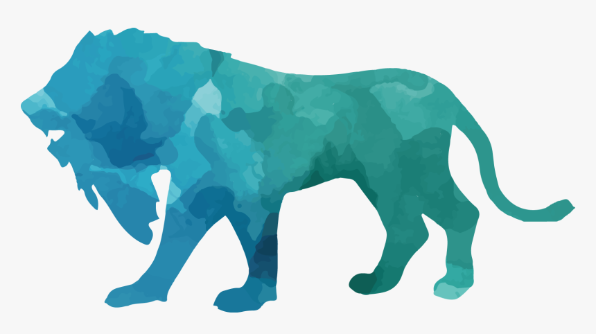 Silhouette Animal Lion - Lion And Elephant Cartoon, HD Png Download, Free Download