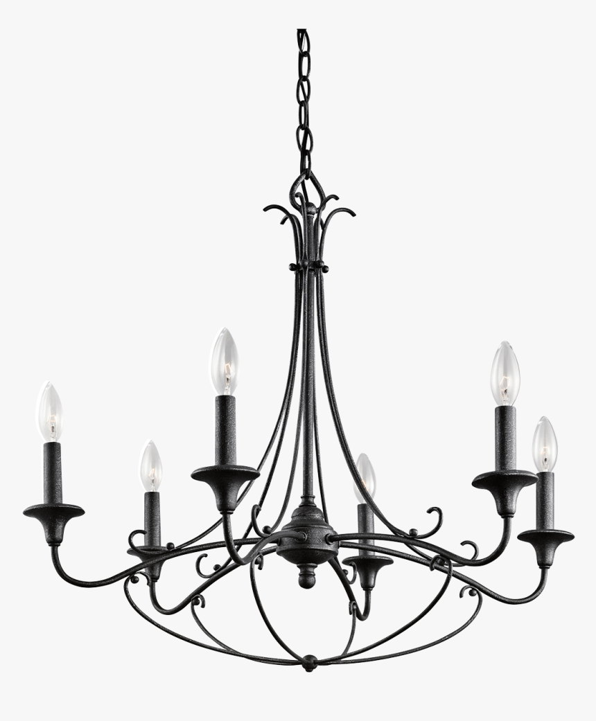 12 Light Black Iron Chandelier, HD Png Download, Free Download