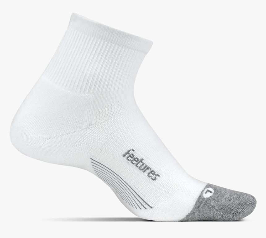 Feetures Elite Max Cushion Quarter Socks Ec20158 White - Sock, HD Png Download, Free Download