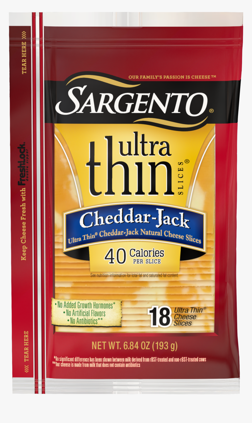 Sargento® Cheddar Jack Natural Cheese Ultra Thin® Slices"
 - Sargento Pepper Jack Cheese Slices, HD Png Download, Free Download