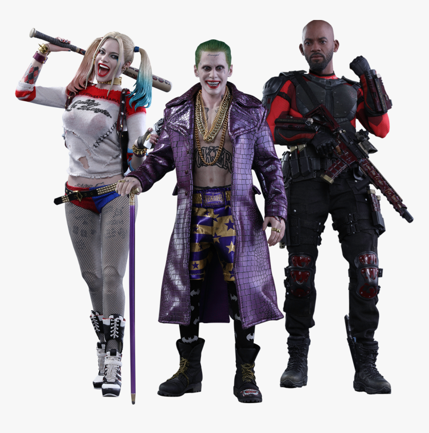 Joker, Harley Quinn & Deadshot 1/6th Scale Hot Toys - Harley Quinn And Joker Hot Toys, HD Png Download, Free Download