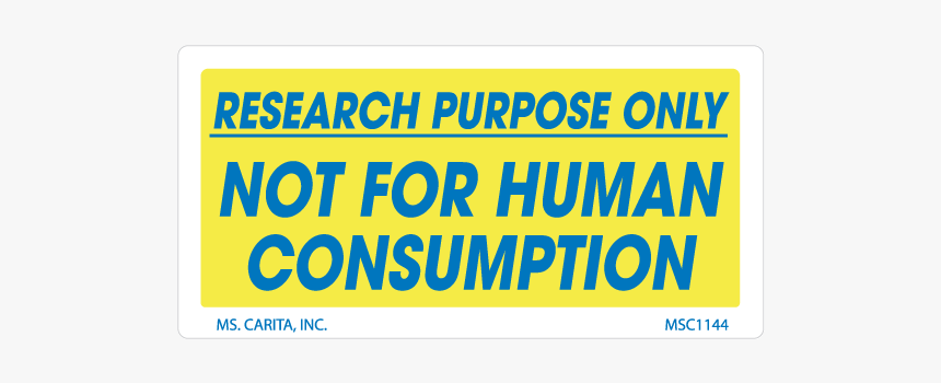 No For Human Consumption Labels, 1 Inch X 2 Inch, 1000 - Printing, HD Png Download, Free Download