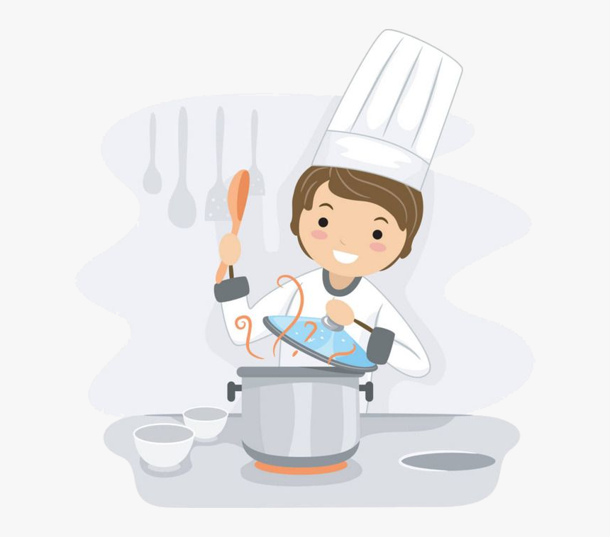 Cooking A Little Cook Who Is Clipart Cartoon Transparent - صورة كرتونية بنت تطبخ, HD Png Download, Free Download