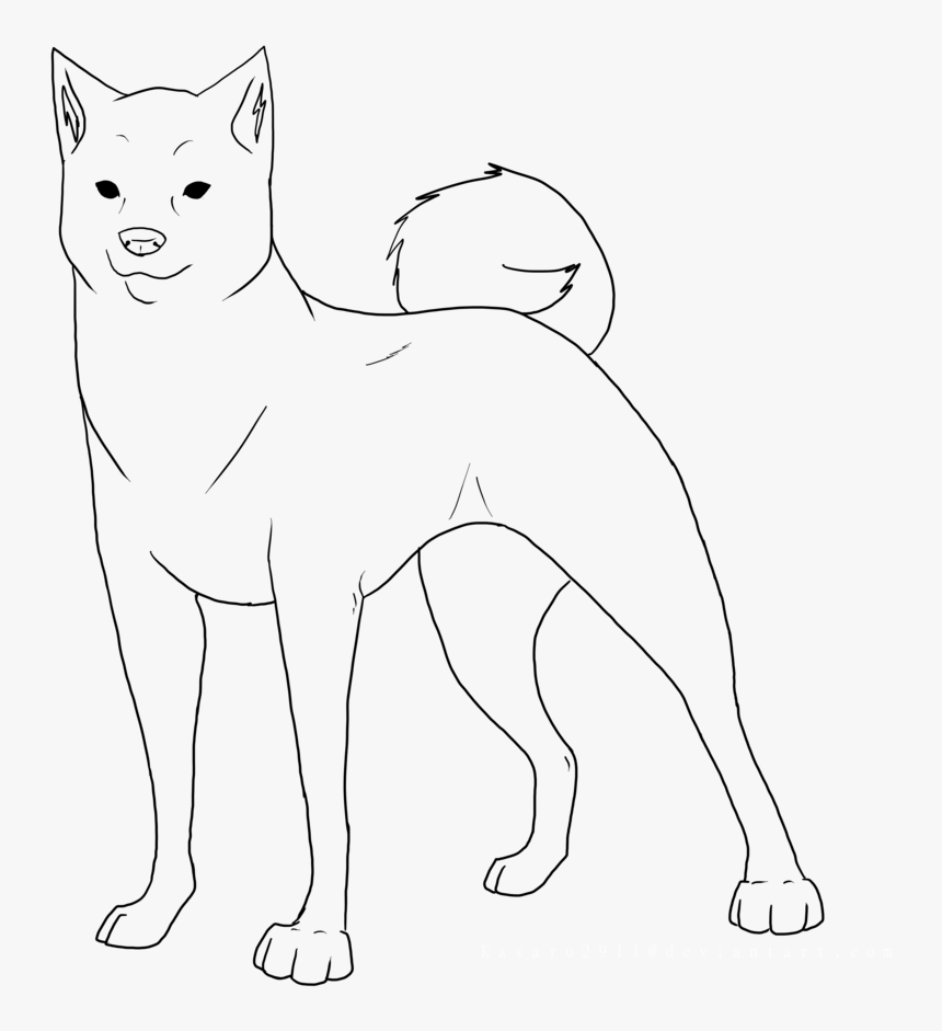 Pc Lineart Shiba Inu By Kasaru2911 - Line Art, HD Png Download, Free Download