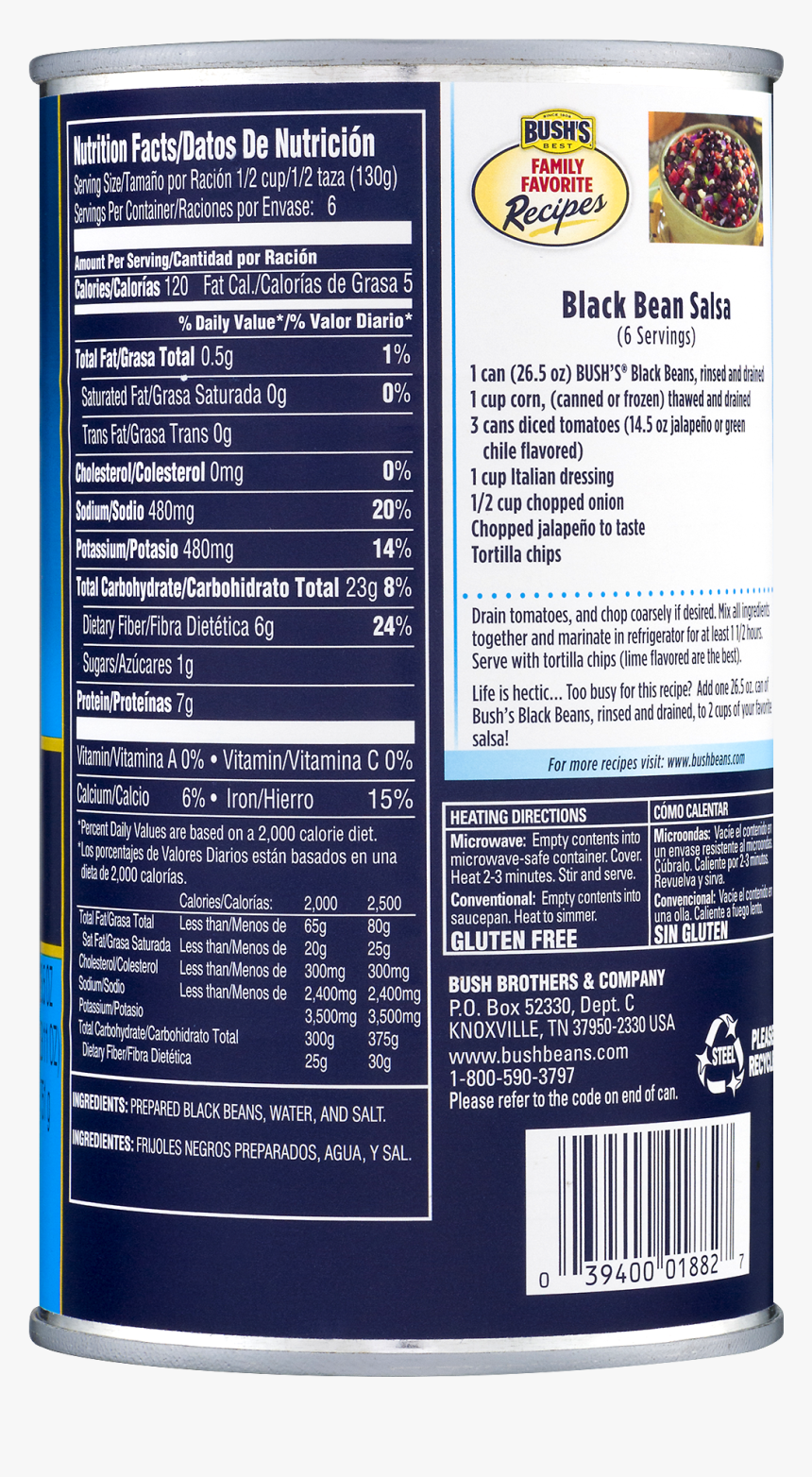 Bush's Black Bean Nutrition Information, HD Png Download, Free Download