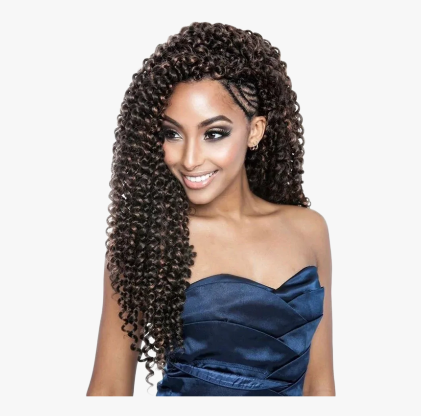 Crochet Hair Half Crochet Hairstyles With Water Curls, HD Png Download, Free Download