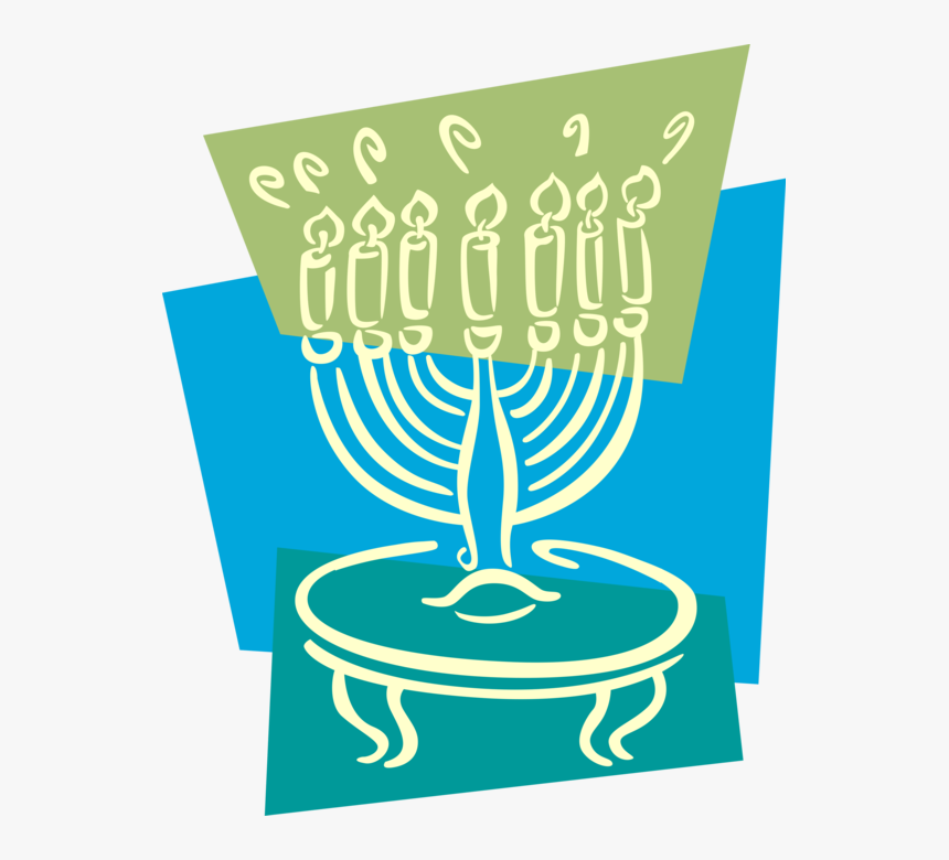 Vector Illustration Of Jewish Chanukah Hanukkah Menorah - Hanukkah, HD Png Download, Free Download