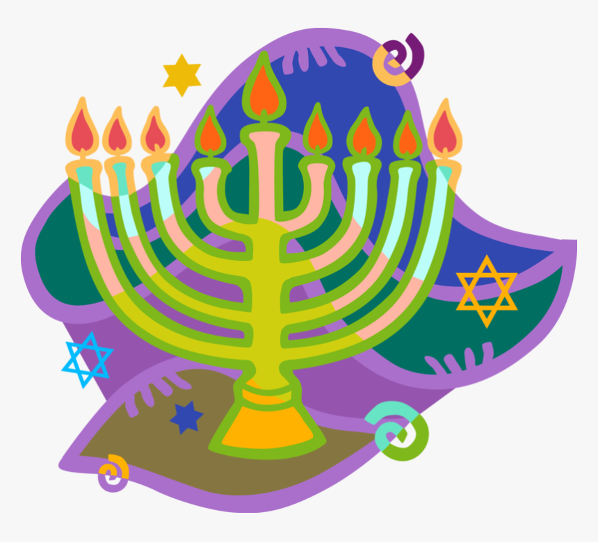 Vector Illustration Of Jewish Chanukah Hanukkah Menorah - Hanukkah Clipart, HD Png Download, Free Download