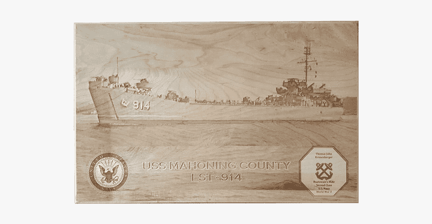 Retirement Plaque Of Navy Ship Done With Custom Laser - Plywood, HD Png Download, Free Download