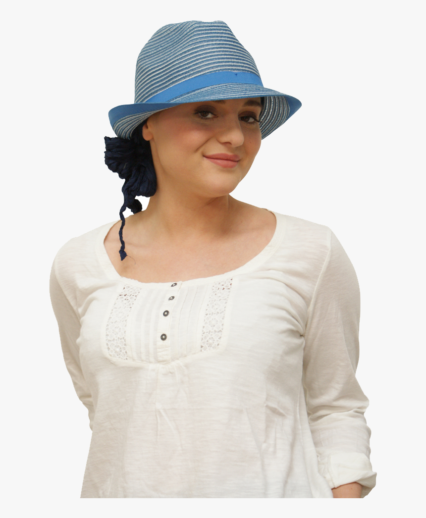 Sky Blue Trilby Chemo Hat - Girl, HD Png Download, Free Download