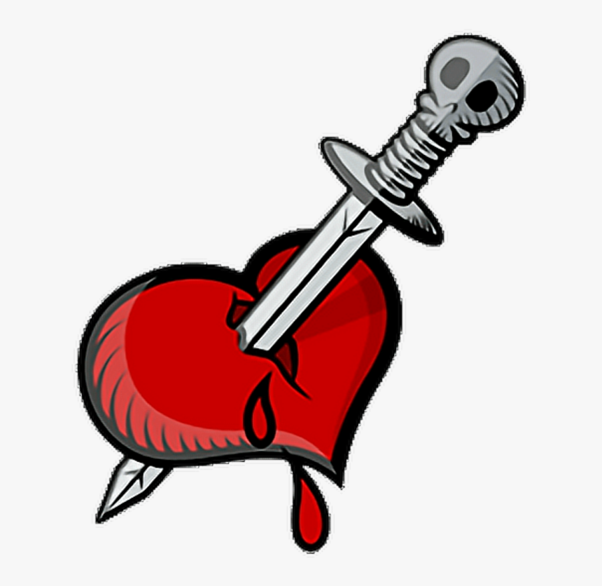 #heart #sword #blood #knife #brokenheart #breck #bloodyheart - Broken Heart With Knife, HD Png Download, Free Download