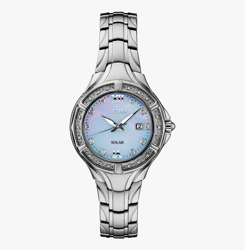 Seiko Diamond Womens Solar Watch Sut371 - Seiko Solar Diamond Collection, HD Png Download, Free Download