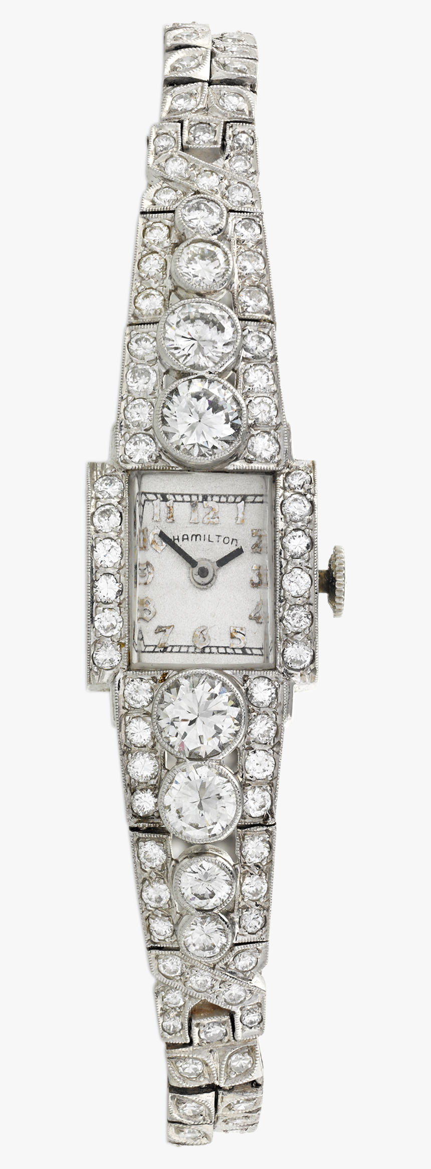 Art Deco-era Diamond And Iridium Platinum Wristwatch - Diamond, HD Png Download, Free Download