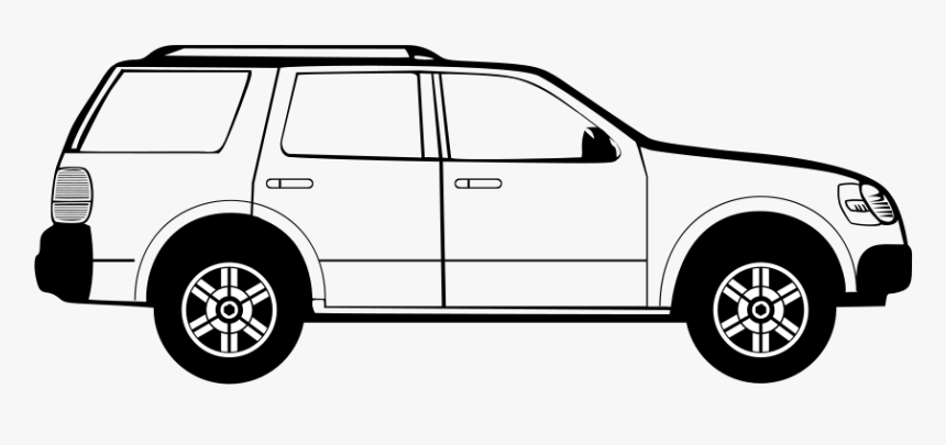 Suburban Assault Vehicle Svg Clip Arts - Clip Art Cars Black And White, HD Png Download, Free Download