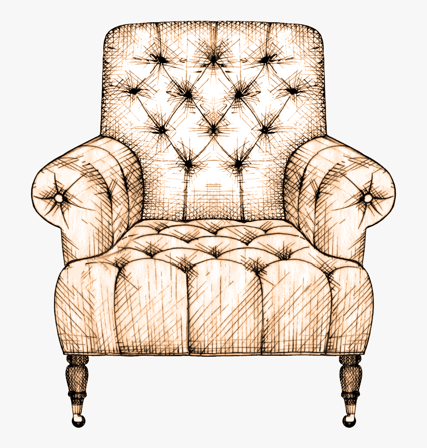 Drawing Couch Interior Design Services Chair Sketch - Couch Chair Drawing, HD Png Download, Free Download