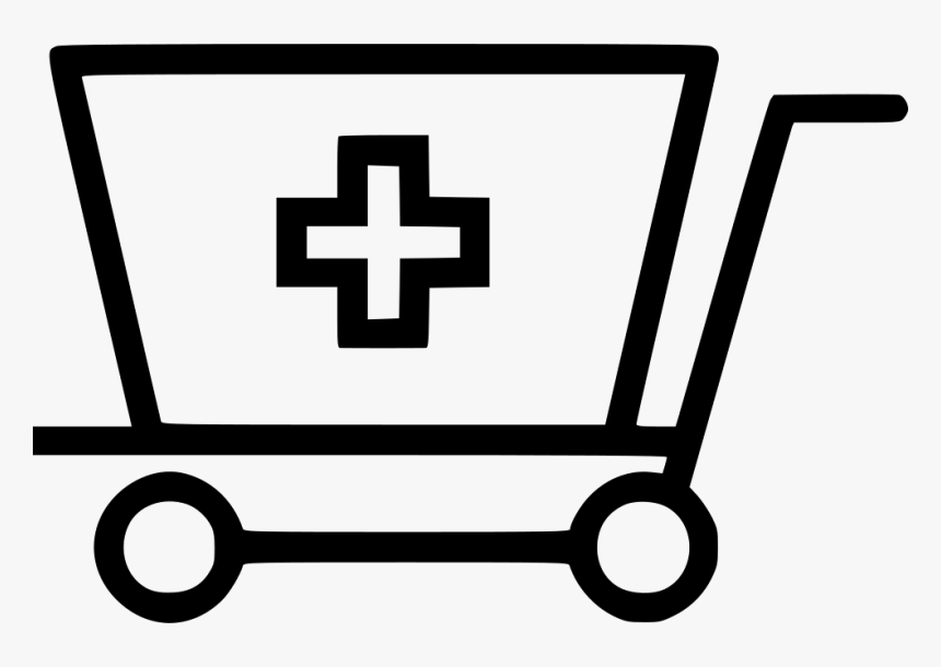 Doctor Cross Cart Trolly Svg Png Icon Free Download - Transparent Ambulance Clipart Black And White, Png Download, Free Download