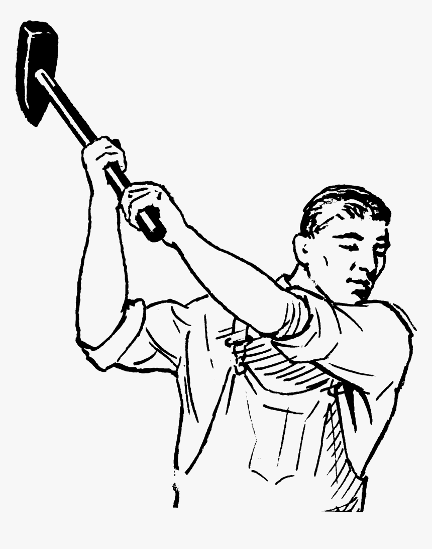 Drawing Of A Man With A Hammer, HD Png Download, Free Download